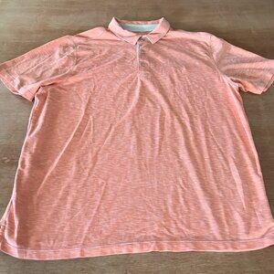 Tommy Bahama Performance Polo Shirt Men XL Salmon Pink Short Sleeve Athleisure